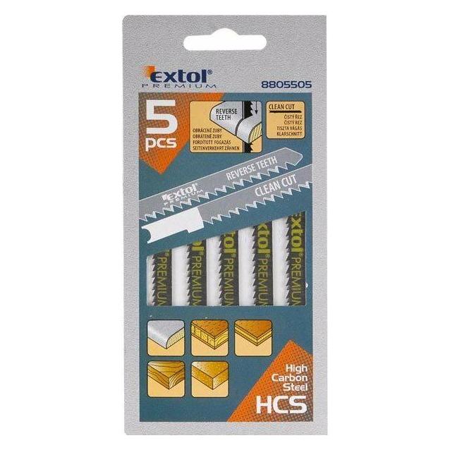 Extol Klingen für Säbelsäge 5 Stück, 75x2,5mm, Griff UNIVERSAL, HCS (EX8805505)