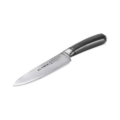 KLAMER Damast Allzweckmesser 13cm, scharfes Küchenmesser, Profi Kochmesser aus japanischem Stahl