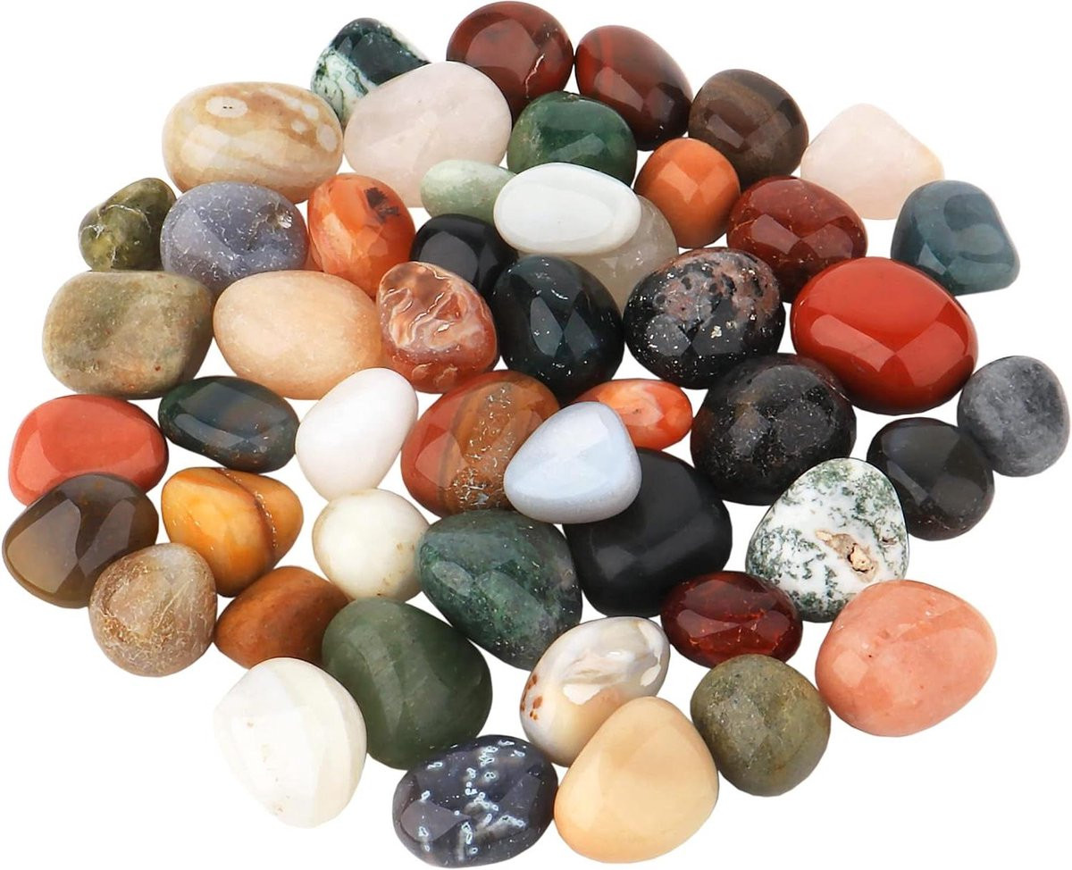 Getrommelde stenen India selectie multicolor 900g voor decoratie en hobby
