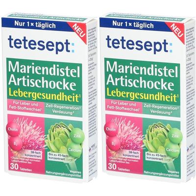 Tetesept Mariendistel Artischocke Tabletten 2x 2x30 St