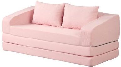 Costway Corduroy Loveseat Sleeper Sofa with 2 Back Cushions for Living Room Bedroom Apartment-Pink