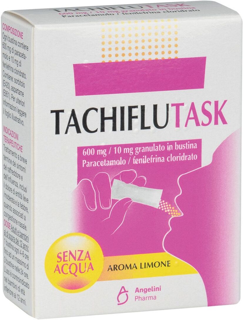 Angelini Pharma Tachiflutask 600 mg + 10 mg 10 bustine granulato per soluzione orale