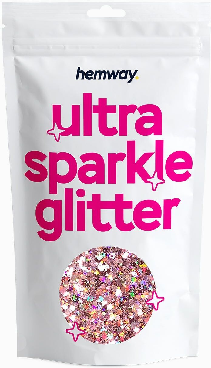 Hemway Glitter Mix Ultra Sparkle 100g / 3.5oz   Rose Gold Holographic Mix   Cosmetic, Festival, Crafts