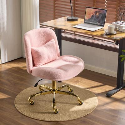No Velvet Armless Liftable Swivel Office Chair with Wheels Dressing Chairs
