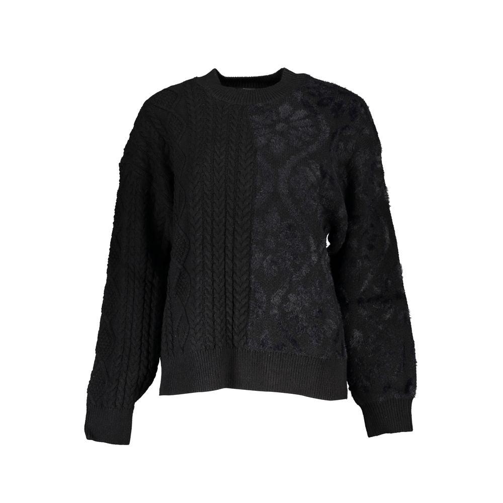 Desigual Schwarzer Baumwollpullover für Frauen mit Rollkragen
