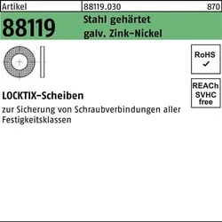 Scheibe R 88119 10 Stahl gehärtet gal. ZnNi Cr(VI)-frei 200 Stück