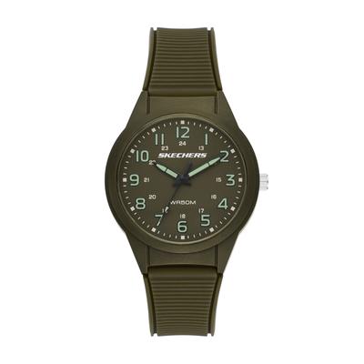 Quarzuhr SKECHERS "Hillview", grün, grün, Armbanduhren, Herren, Quarzuhr, Armbanduhr, Silikonarmband, analog