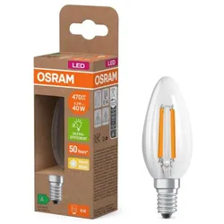 Osram E14 LED Kerzenlampe CLASSIC besonders effizient klar 2,2W wie 40W 2700K warmweißes Licht - Sehr gute Energieeffizienz