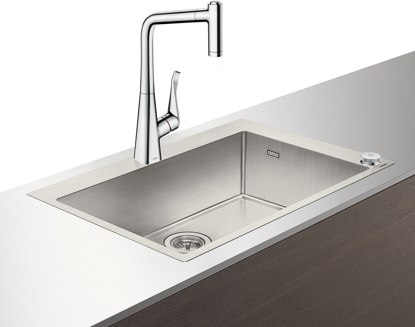 Combinaison évier Hansgrohe Select C71-F660-03 43209000 chromé , avec sBox, 1 bac principal