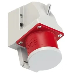 PCE 525-6d CEE-Wandgerätestecker 32A 5p 6h IP44 mit Deckel 5256d