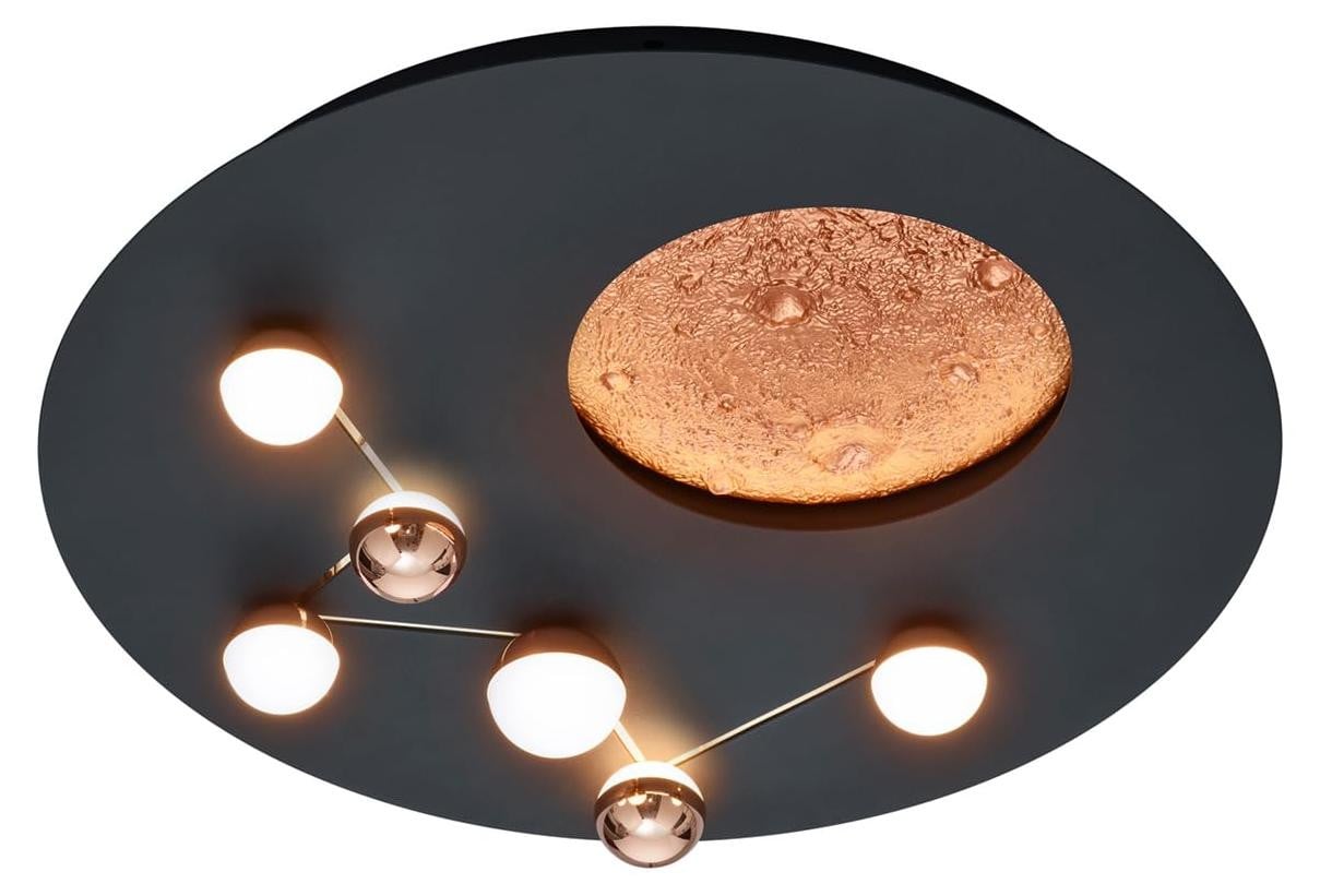 Trio Leuchten Zodiac Design Plafondlamp - Zwart - LED - Dimbare Ringlamp