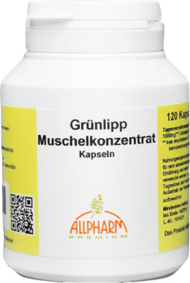 ALLPHARM Vertriebs GmbH GRÜNLIPPMUSCHEL KONZENTRAT 500 mg Kapseln 72 g 03928731