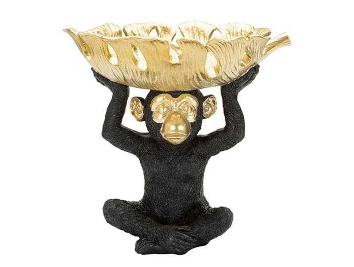 Statue Affe, goldfarben und schwarz, modernes Dekor – Objekthalter) The Ancient Home