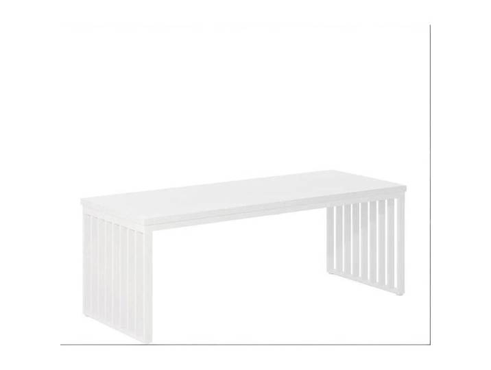 Bureau double blanc 180 cm en métal et bois table rectangulaire industrielle pour 2 personnes
