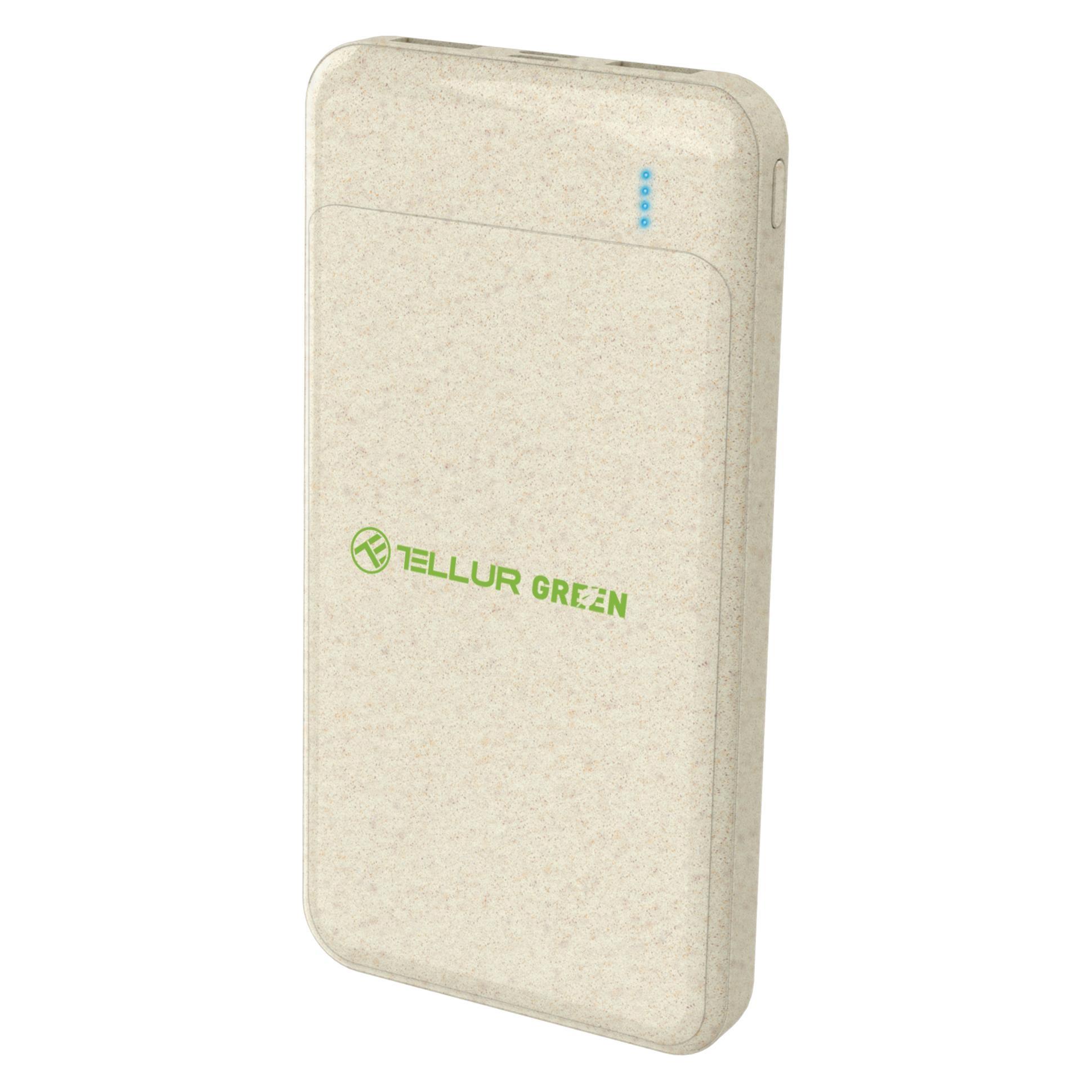Tellur PD103 Green Power Bank 10000 mAh, 2xQC3.0 + PD 18W Creme (10000 mAh, 18 W, 18 Wh) (TLL158331)
