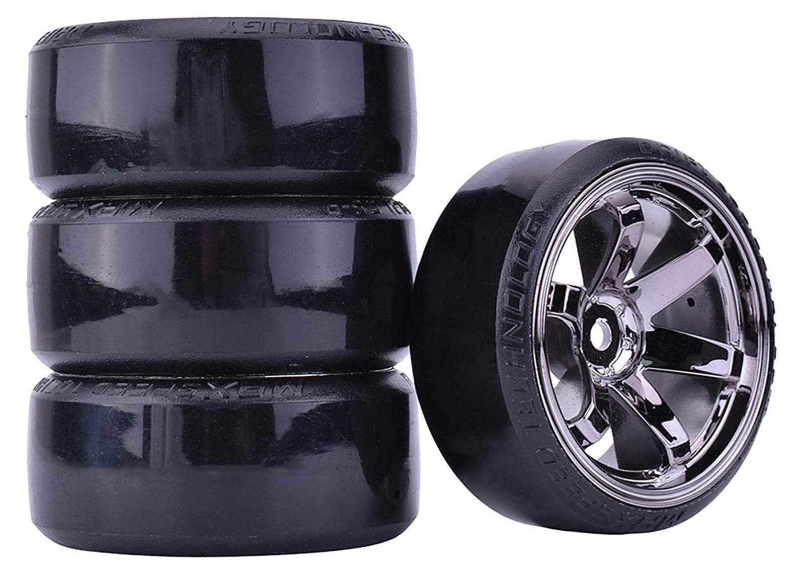 Merkloze RC Drift Car Velgen en Banden 63mm voor On Road Racing Auto's - Grijs