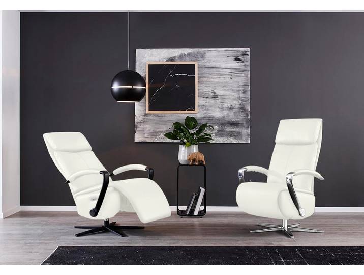 Relaxsessel, Weiß, 68x111x82 cm, Longlife Xtra-Leder, Doppelmotor & Drehfunktion, Modern, W.SCHILLIG