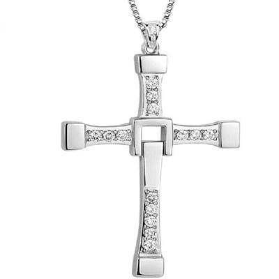 Kreuz Silberkette Fast Furious Halskette Edelstahl Kreuz Halsanhänger Schmuck Hip Hop