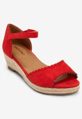 Wide Width Women's The Charlie Espadrille by Comfortview in Red (Size 8 W)