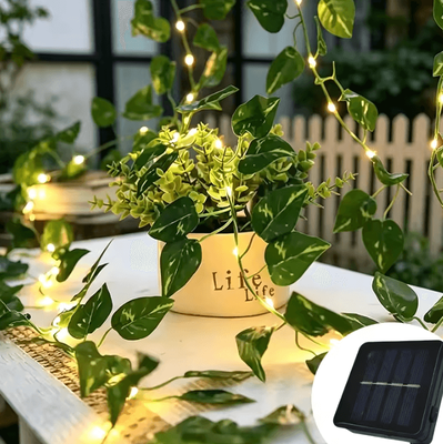 Inspire Curations 50 100 150 LED Solar Ivy Leaf Fairy String Lights lly 7m 50leds