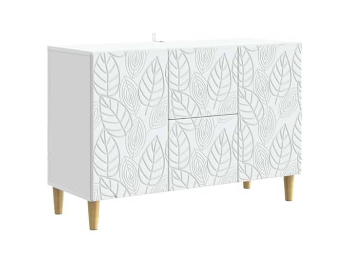 TEKGHUT Sideboard Weiß 89 x 34,5 x 60 cm Holzwerkstoff Rechteckige Form, viel Stauraum, Eukalyptusbeine, 90° Schwingtür-Scharnier, feuchtes Tuch
