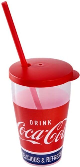 Bicchiere con cannuccia Snips 002001 COCA-COLA Rosso