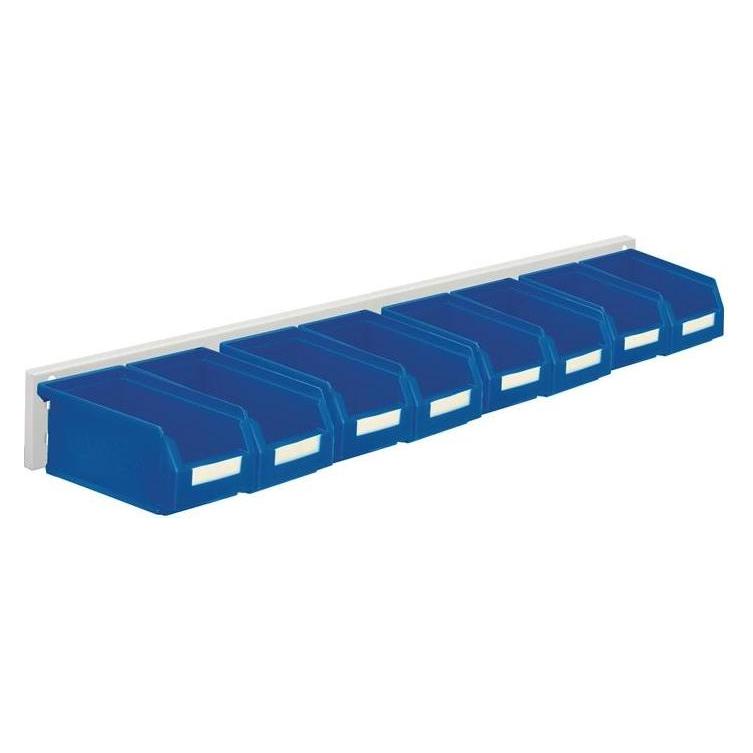 Rasterplan Sichtlagerkastenset H100xB920xT180mm Stahlblech/Polyethylen Kunststoffbeschichtung blau 8 x Gr. 7... (4202.51.5213)