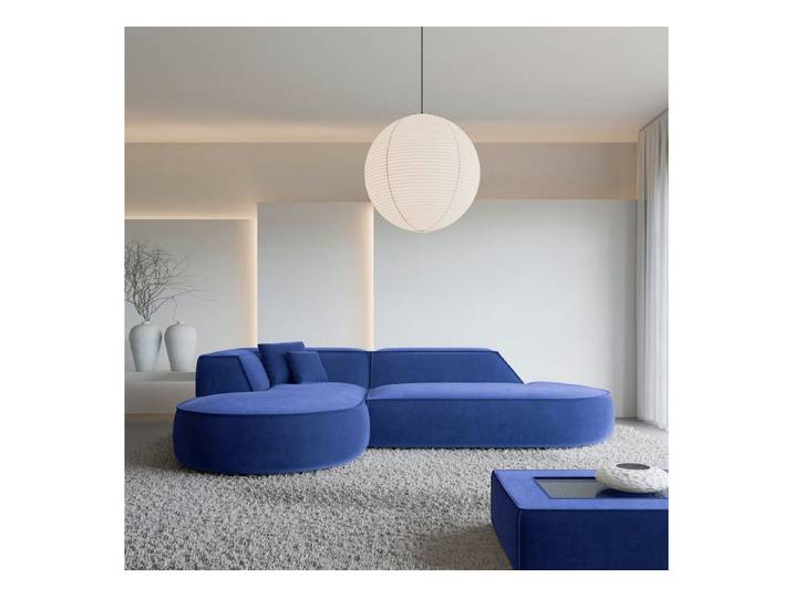Sofa Dreams Ecksofa Monterola L Form Lounge Designer Sofa, mit Samtstoff Bezug in Dunkelblau, Ausrichtung Ecke links