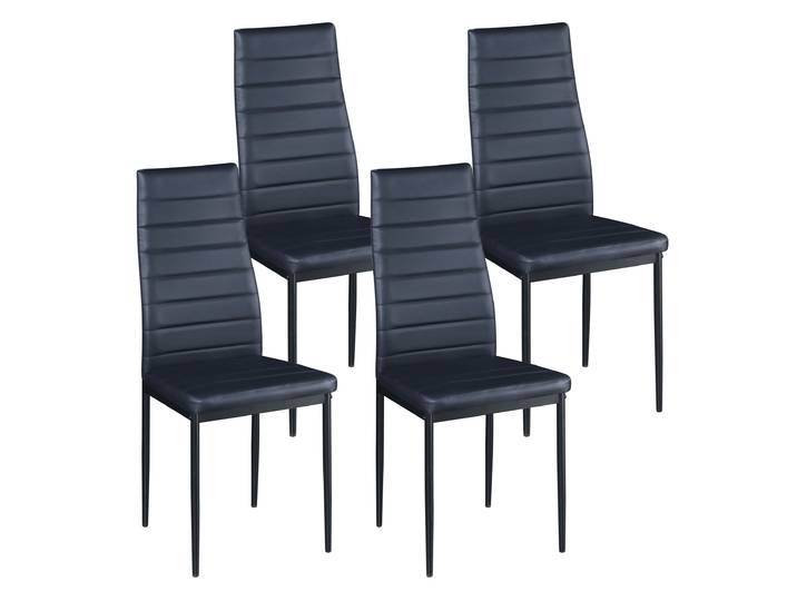 Esszimmerstuhl Leder TIM 4er Set schwarz