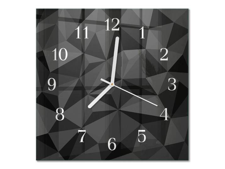 Tulup Wanduhr 30x30 cm - 3D-Muster, Schwarz, Glas, Quadratisch, 30x30x0.4 cm, Dekoration, Uhren, Wanduhren