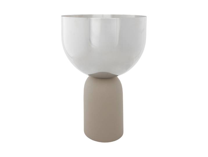 Design Blumentopf „Torus“ Ø 17 x 23 cm, Silver/Taupe Silver, Taupe AYTM