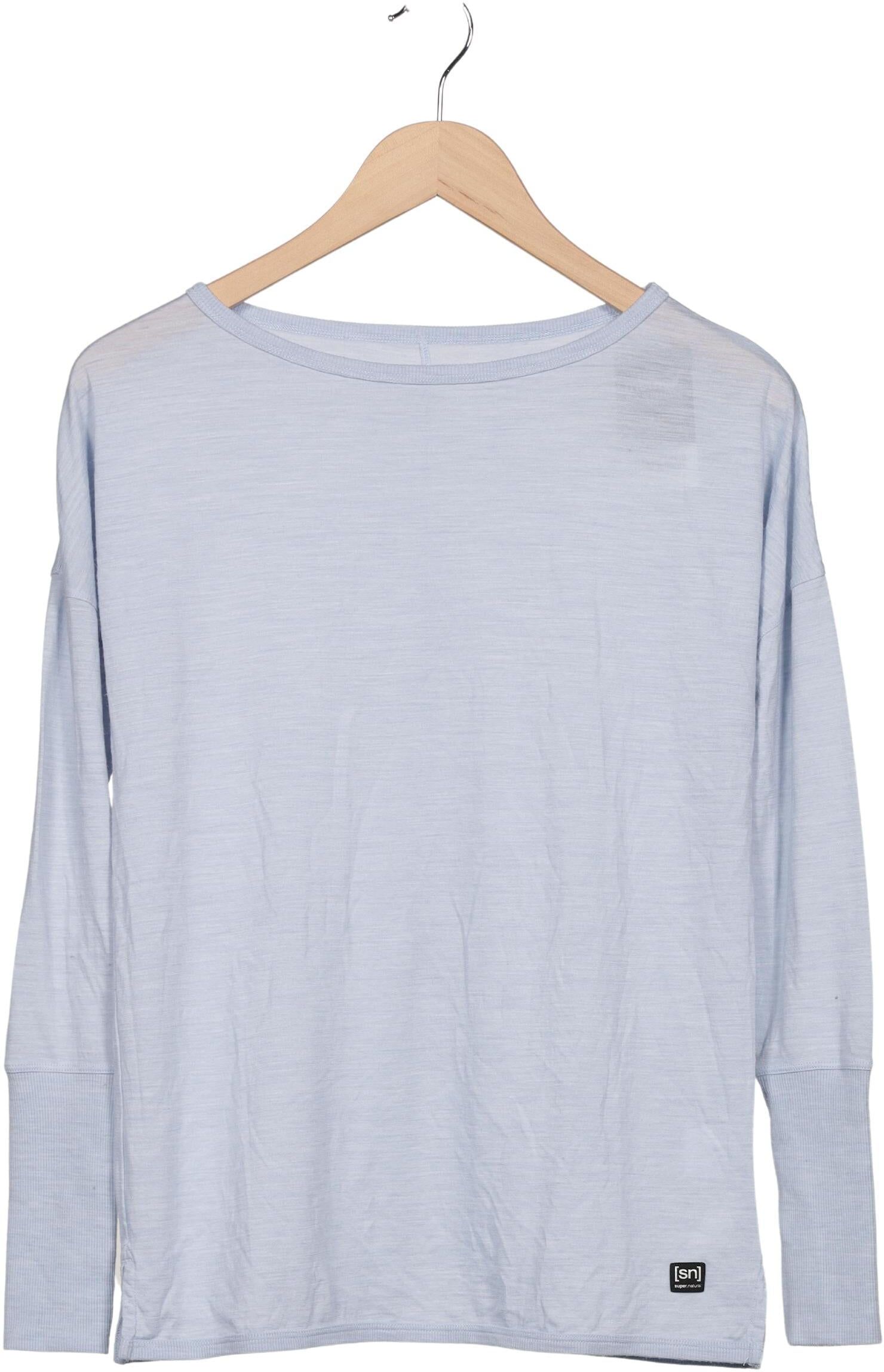 Super natural Damen Langarmshirt, Hellblau, Gr. XS, Merino - Second Hand