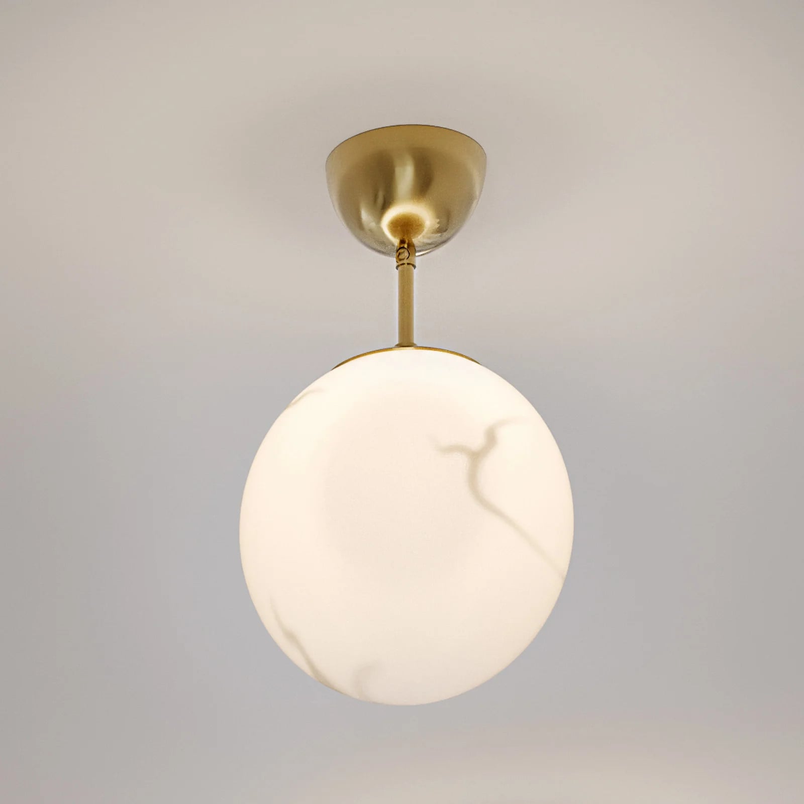 By Rydéns Bellagio plafondlamp, messingkleurig/wit, glas, 1-lamp