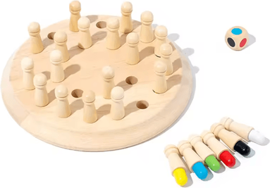 Inspire Picks Wooden Color Memory Chess Game Montessori Memory Training Board For Kids wooden Memory Chess