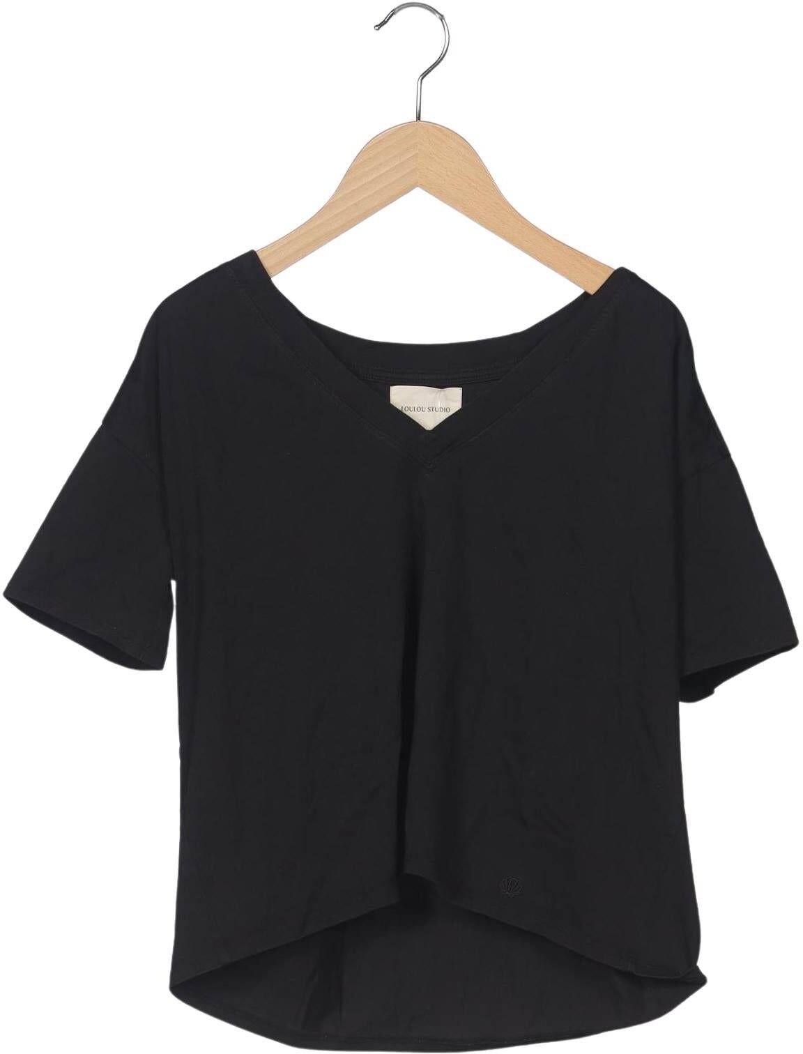 LouLou Studio Damen T-Shirt, Schwarz, Gr. XS, Baumwolle - Second Hand