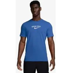 NIKE Herren Shirt M NK DF TEE PRO TRAINING, Größe XL in Blau Blau
