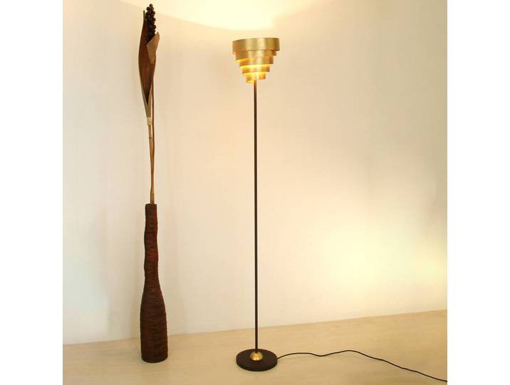Holländer Stehlampe BANDEROLE, messing / gold, für Wohn- / Esszimmer, Metall, Modern