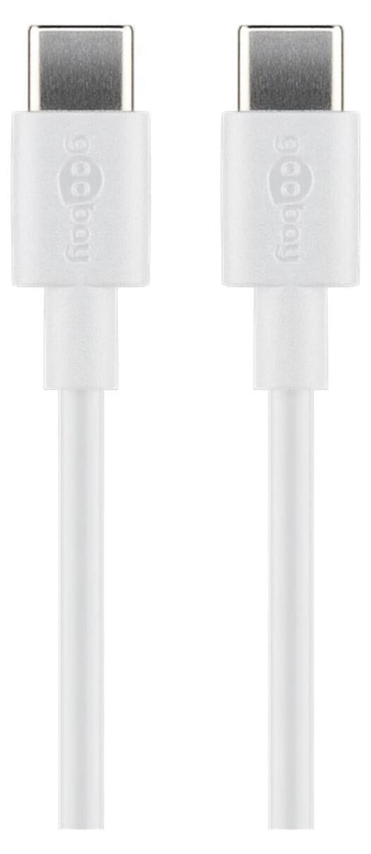 Goobay USB-C oplaad- en synchronisatiekabel, wit, 1 meter