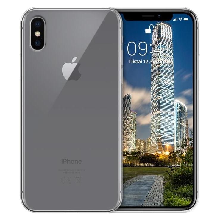Wave silikonisuojus iPhone X / Xs, läpinäkyvä (Apple iPhone X, Apple iPhone XS) (WAVE-SILICON-IPX-T)