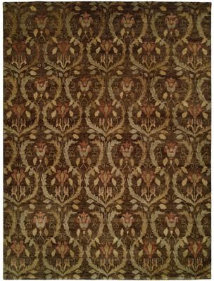KALATY Transitional Brown Hand-Knotted Wool Area Rug