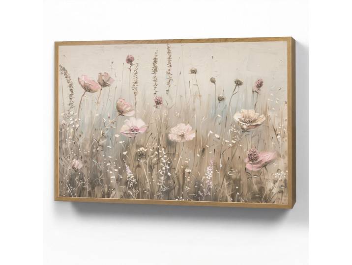 OnlyWow Wandleuchte MIT Akku Blumen - Rosa - Modern - Beige 90x60 cm, Altrosa, Rechteckig, LED integrated, 90x60x8 cm, Lampen & Leuchten, Innenbeleuchtung, Wandleuchten
