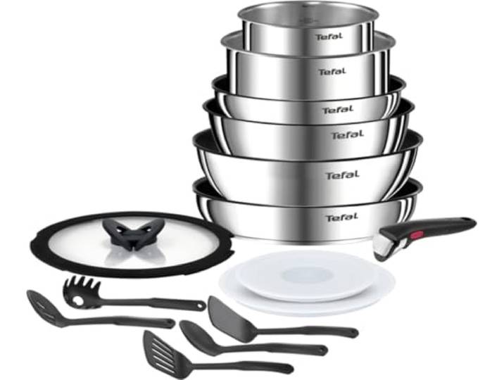 TEFAL Ingenio Emotion Pfannen und Töpfe Set, 15-teilig, L897SF04