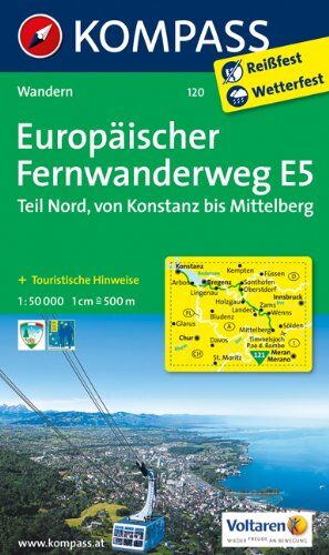 Europäischer Fernwanderweg E5 - Teil Nord Konstanz / Mittelberg (Pitztal) 1 : 50 000: Wanderkarte mit Kurzführer und Höhenprofilen - Preis vom 09.10.2026 07:28:09 h