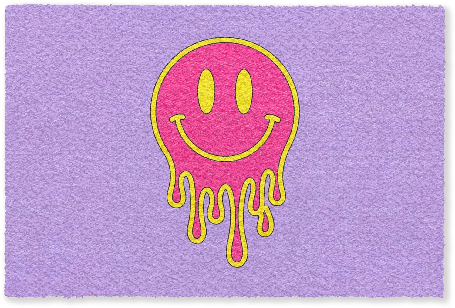 MuchoWow Droogloopmat Smiley Drip Neon - Inloopmat voor binnen - Breedte: 120 cm, Diepte: 80 cm