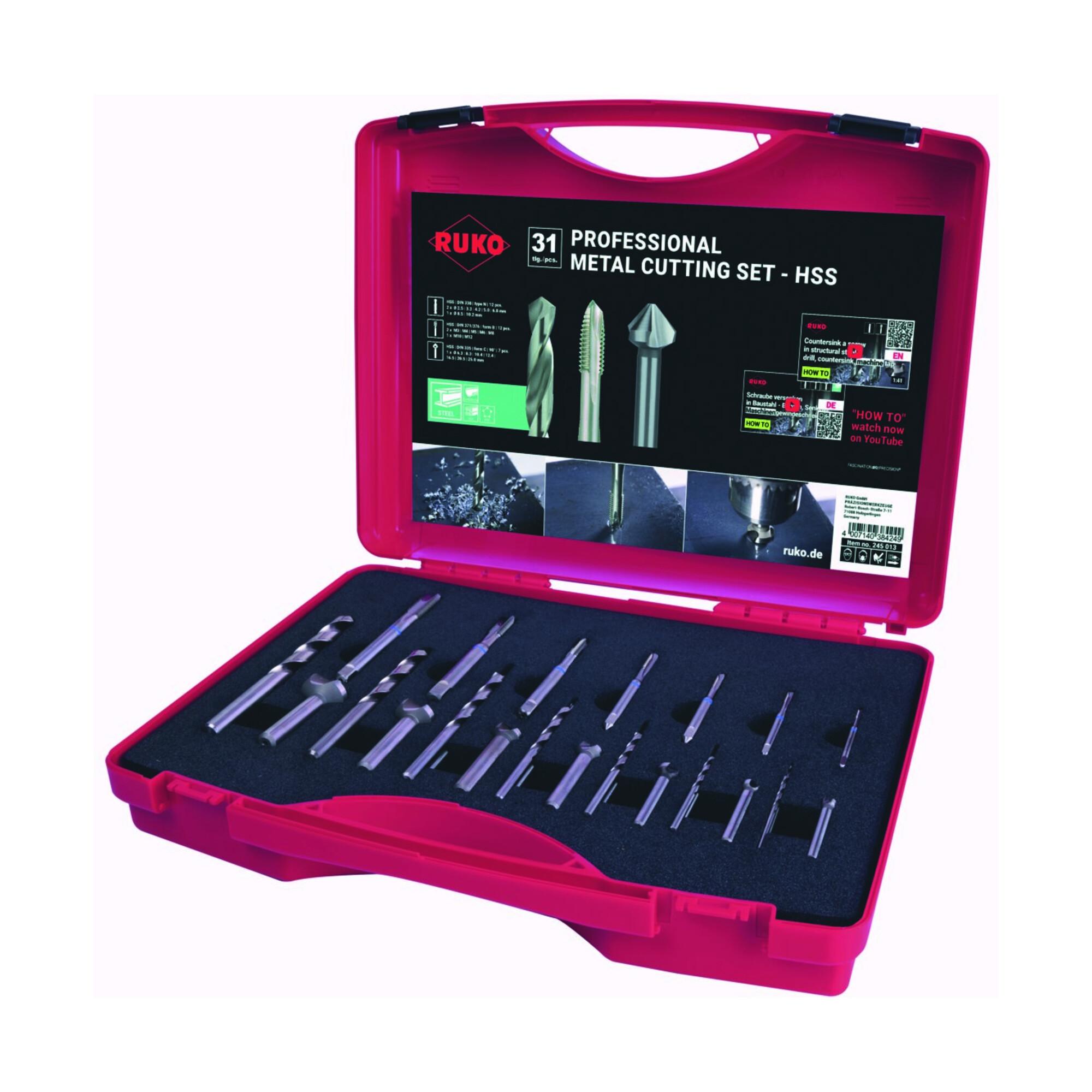 RUKO Profi-set für die Metallzerspanung HSSE-Co 5 (245013E)