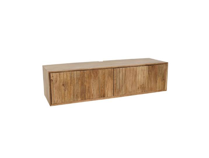 Villa Möbel TV-Board Dimora (TV Möbel, 1 St., 1 St. TV Möbel), Mangoholz Lamellen, schwebend mit Pushfunktion