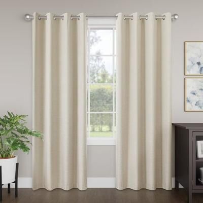 Awesome Home Blackout Brushed Textured Grommet Curtain Pair(2 Panels)