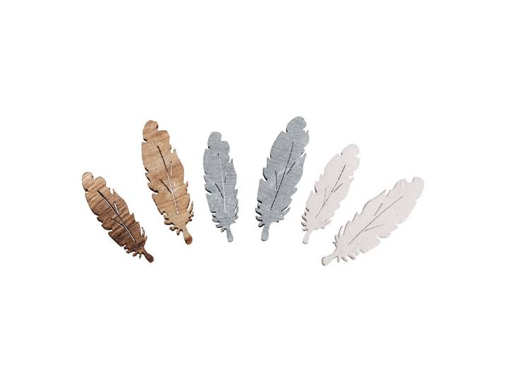Rayher Holz-Streuteile Federn 3.5 × 3 cm 15 Stück