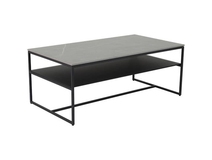 Novel Couchtisch, Grau, Schwarz, Metall, Glas, Keramik, rechteckig, eckig, 60x43x110 cm, Wohnzimmer, Wohnzimmertische, Couchtische, Couchtische Glas