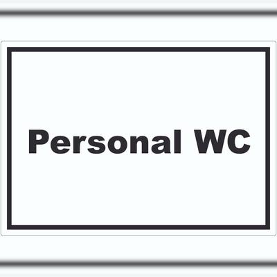 HB-Druck Personal WC Aufkleber mit Text waagerecht A6 (105x148mm)